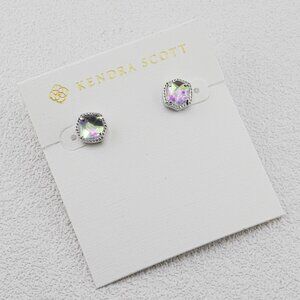 Kendra Scott Hexagon Color Glass Necklace & Stud Earrings Set